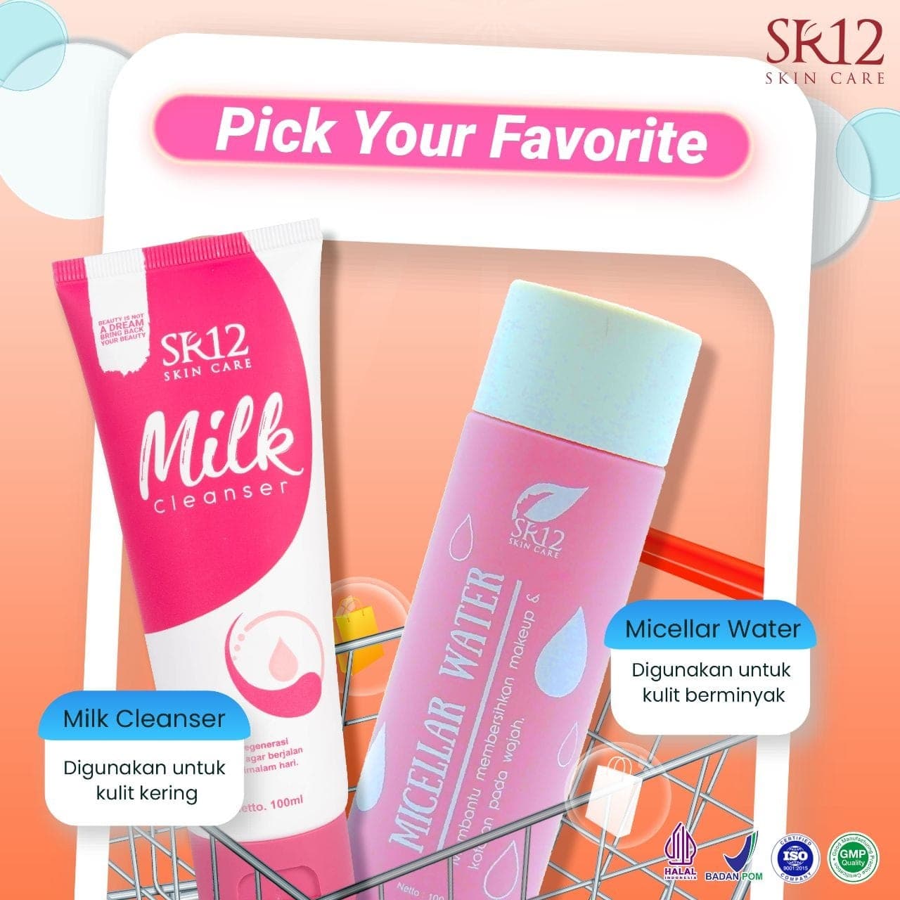 SR12 - milk cleanser , micellar water 100 ml