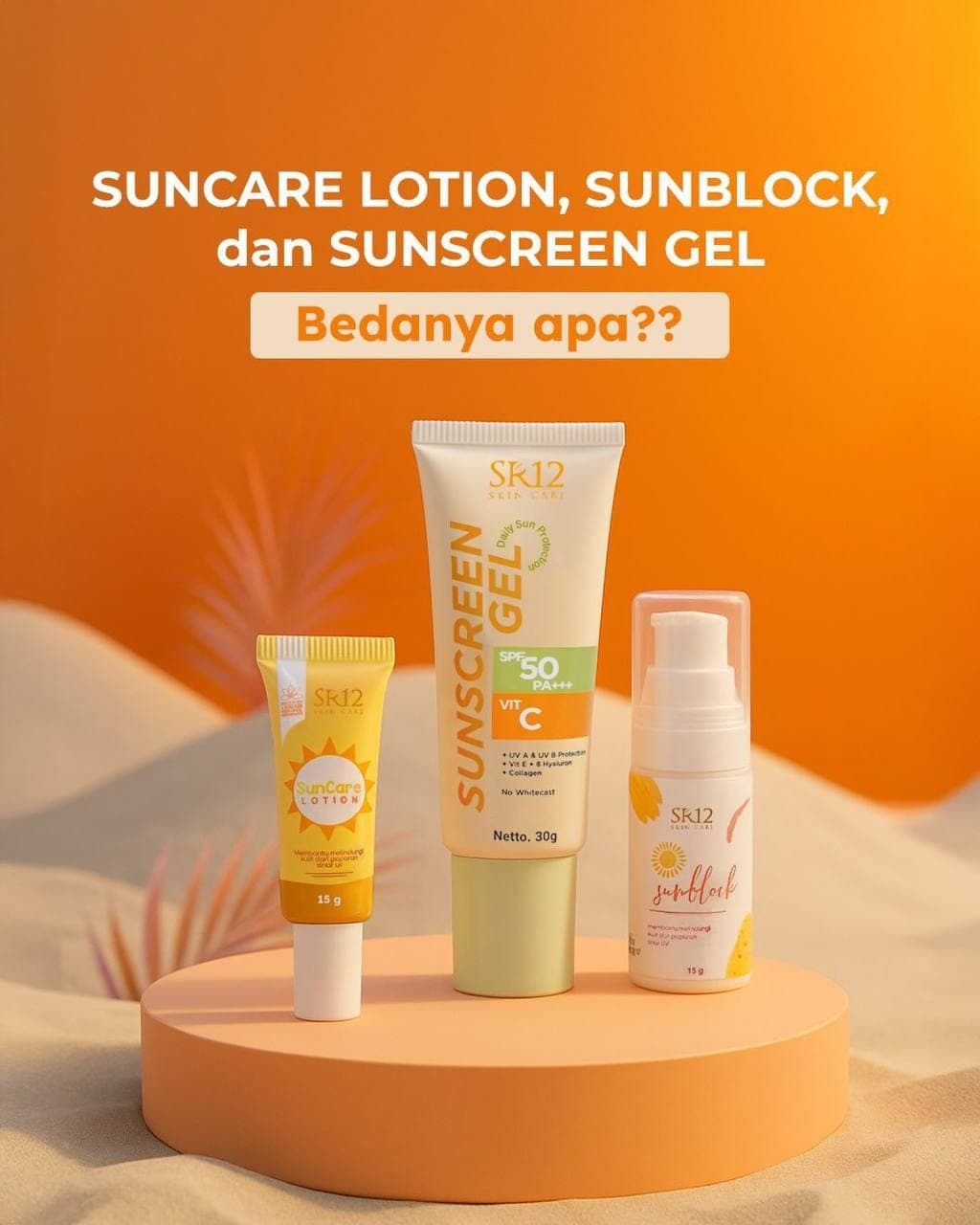 Sunscreen Gel SPF 50 PA+++ dari SR12