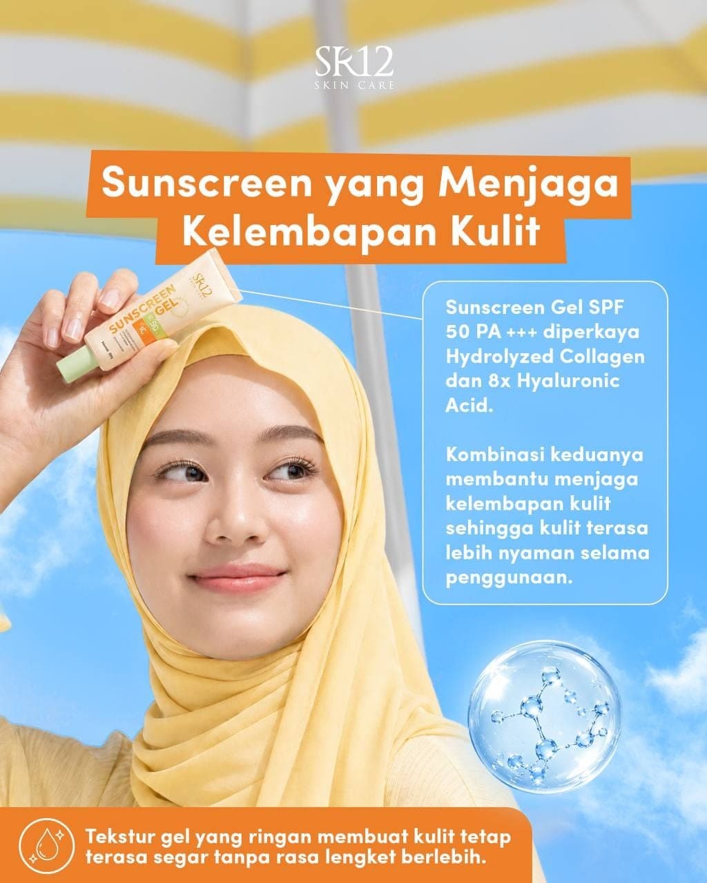 Sunscreen Gel SPF 50 PA+++ dari SR12
