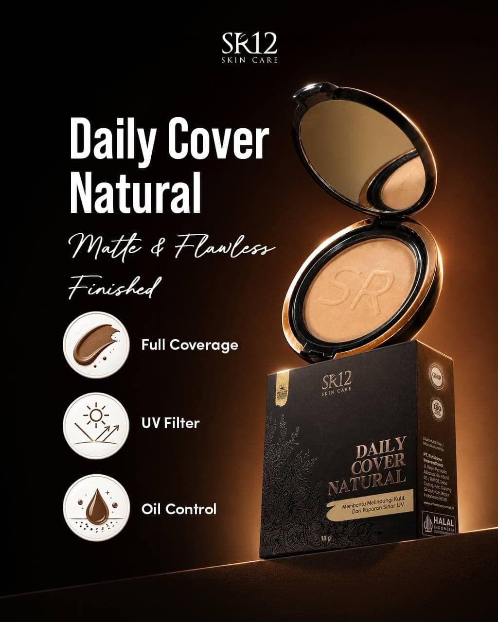 SR12 - daily cover two way cake bedak padat