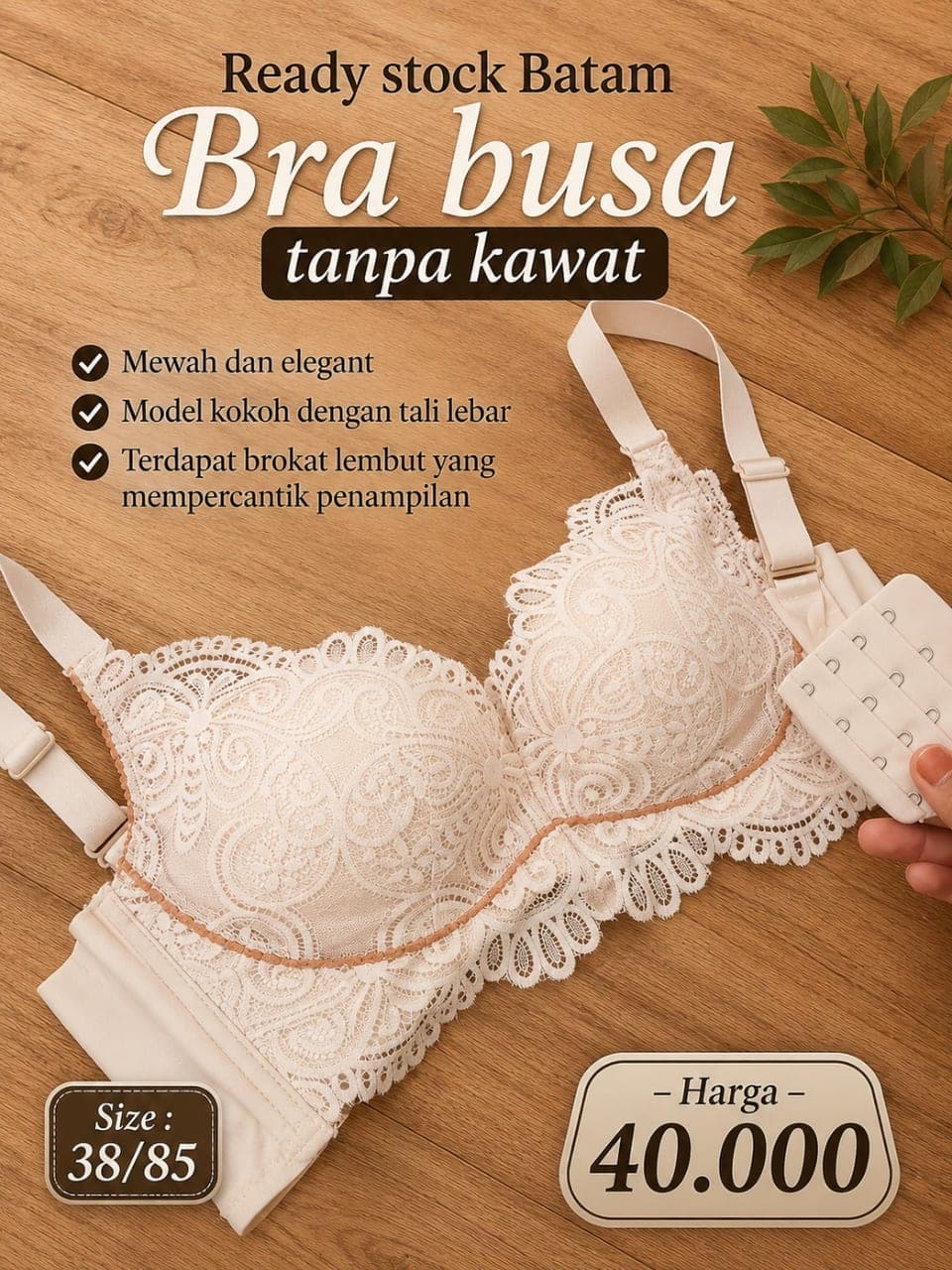 Bra brukat busa tanpa kawat
