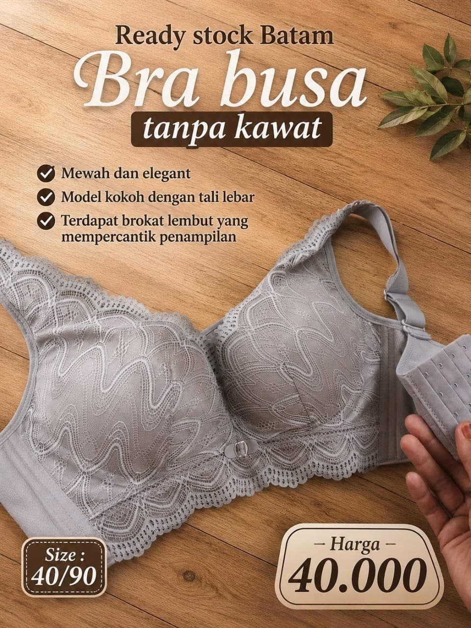 Bra brukat busa tanpa kawat