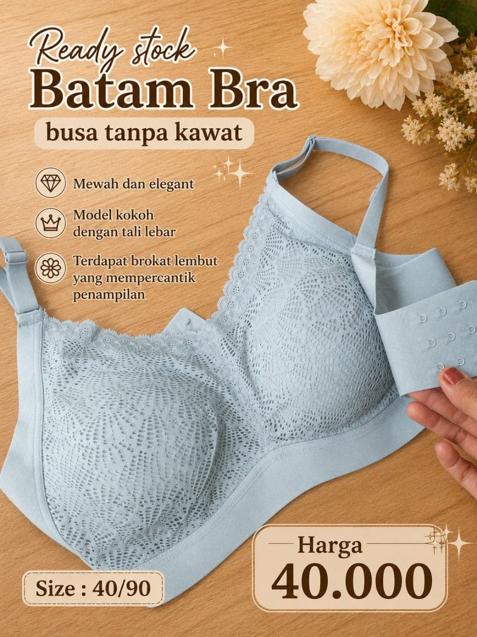 Bra brukat busa tanpa kawat